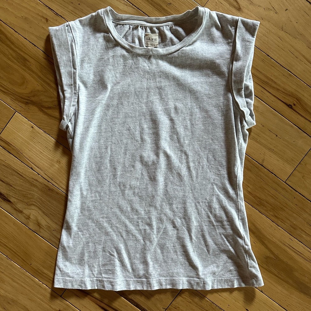 La Vie Rebecca Taylor Gray Short Sleeve Tee